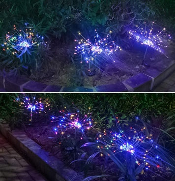 Ground Plug Solar Fireworks LED Lights