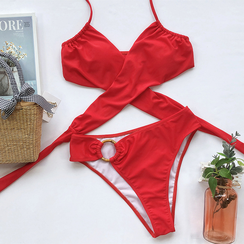 Split Strap Swimsuit Set