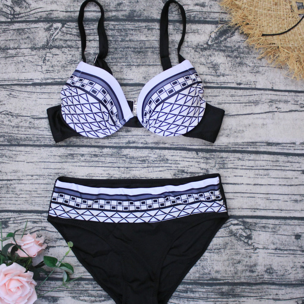 Vintage Printed Swimsuit Set