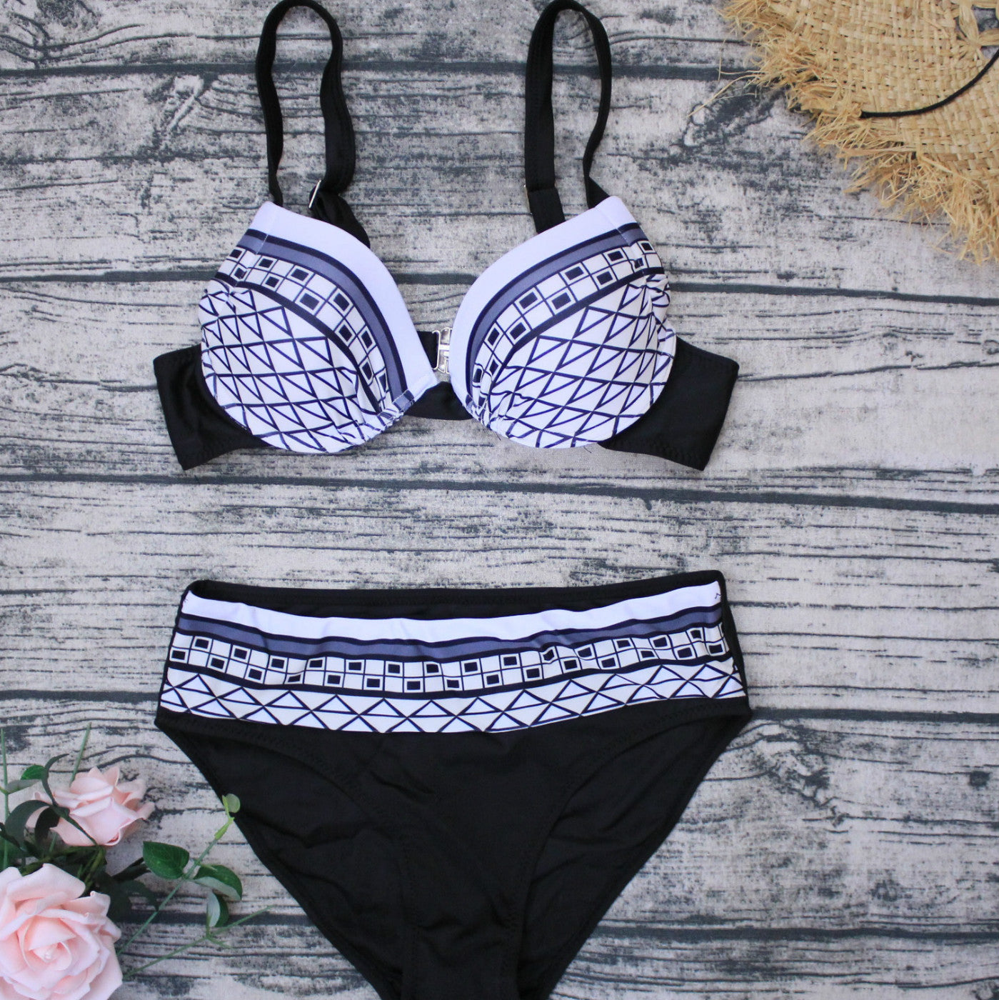 Vintage Printed Swimsuit Set
