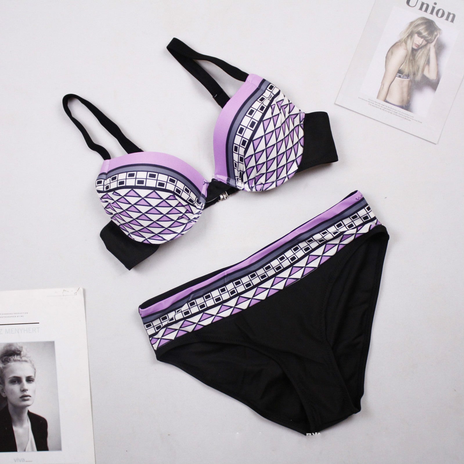 Vintage Printed Swimsuit Set