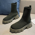 Sock Boots Platform Chunky Heels Shoes