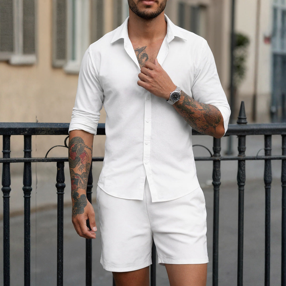 Formal Shirt And Shorts Set