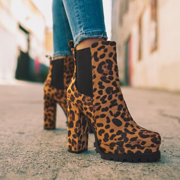 Thick Square High Heel Fashion Boots