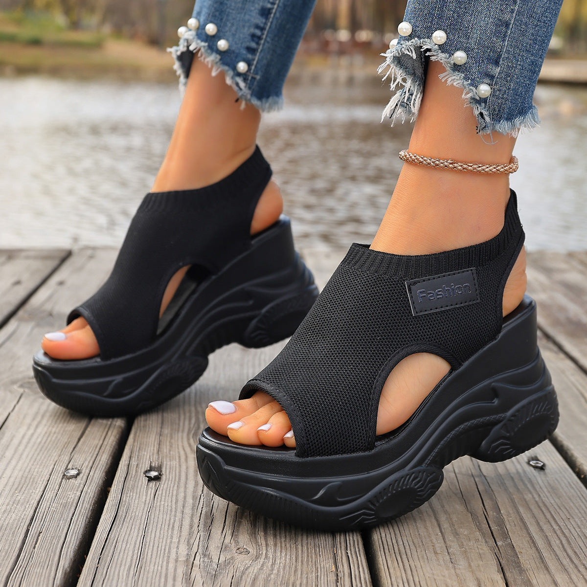 Summer Chunky Wedge Sandals