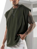 Sleeveless Loose Fitness Hooded Sports Vest