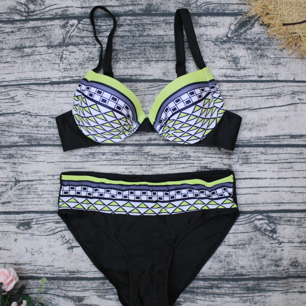 Vintage Printed Swimsuit Set