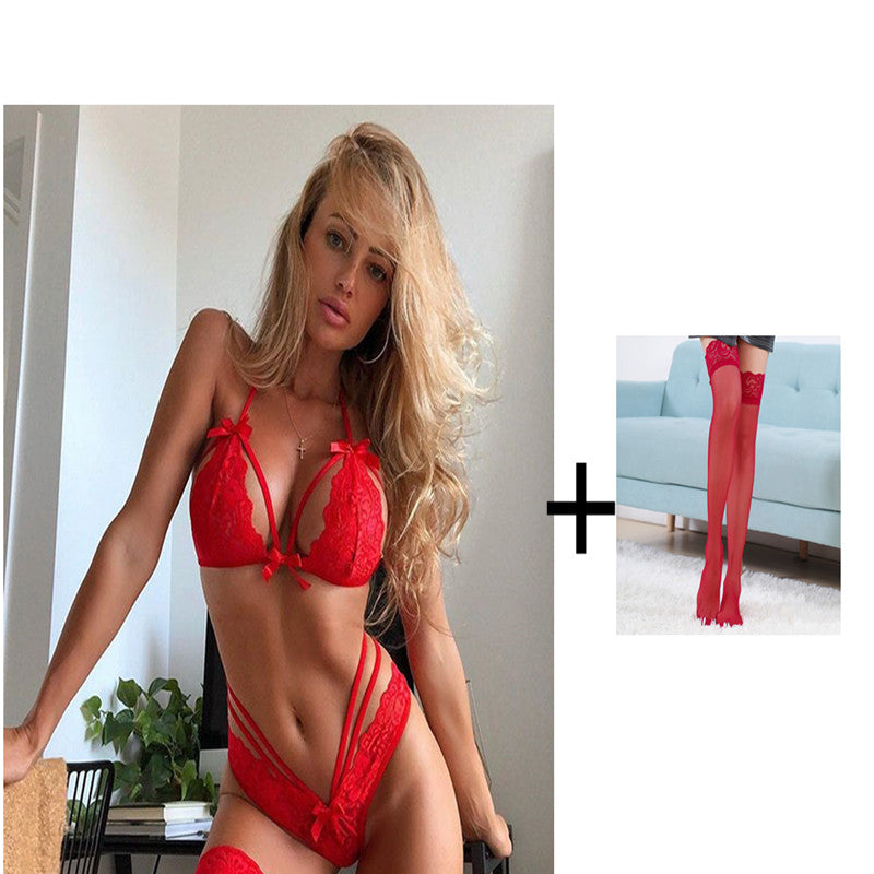 Bowknot Lace Sexy Lingerie Set