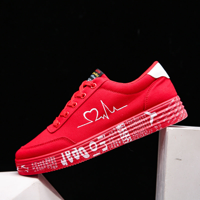 Love Print Canvas Unisex Sneakers