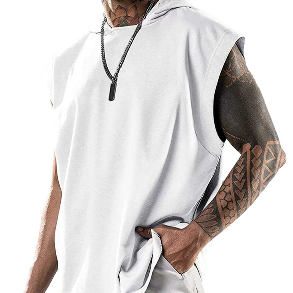 Sleeveless Loose Fitness Hooded Sports Vest