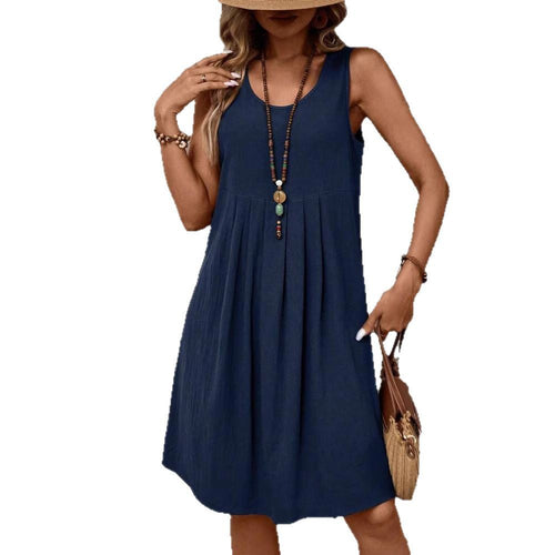 Casual Cotton And Linen Womens Dress