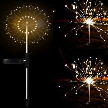 Ground Plug Solar Fireworks LED Lights