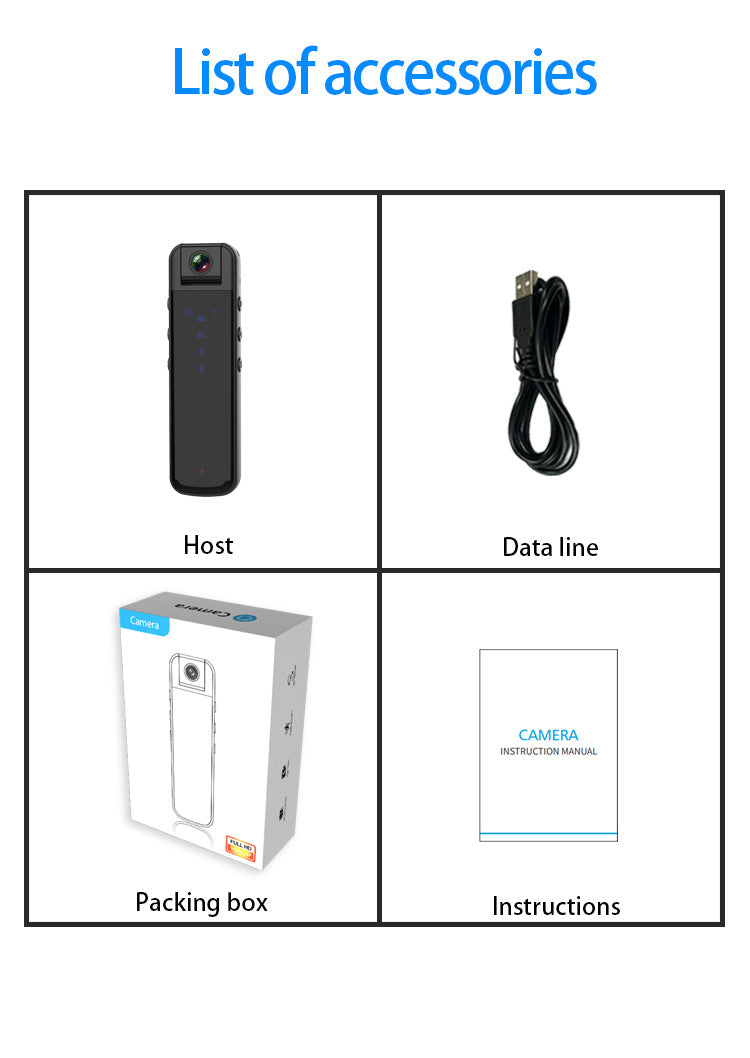 HD Camera Camera Back Clip-on Magnetic Recorder