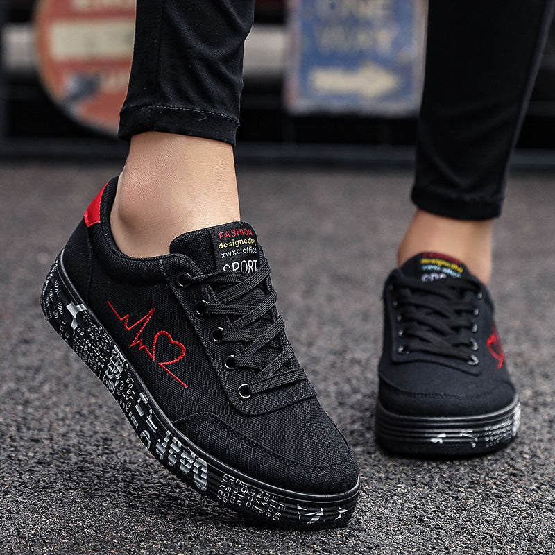 Love Print Canvas Unisex Sneakers